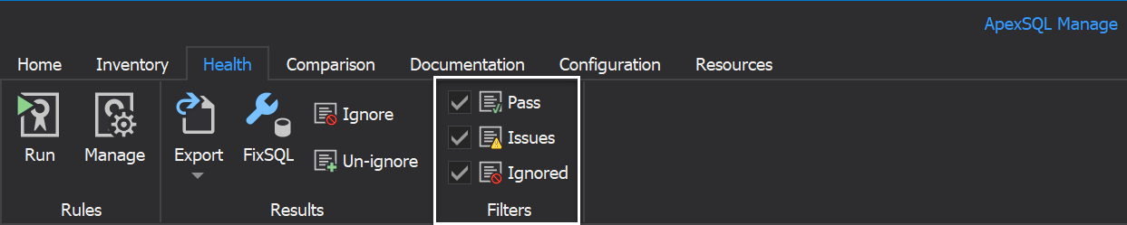 Filter results